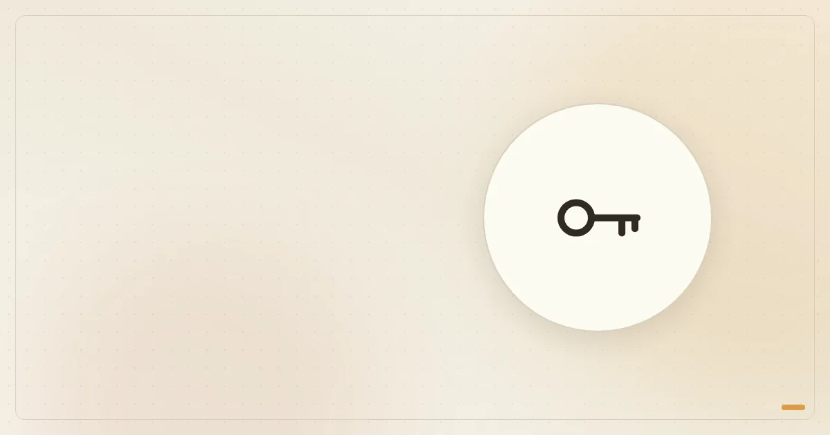 graphic: Warm geometric banner with a key motif for a WordPress backdoor campaign explainer